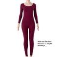 thumbnail image 3 of Qarigey Conjunto de ropa interior de manga larga para mujer, calzoncillos largos, traje de capa base térmica, ropa de dormir elástica, suave Ropa interior Vino rojo, 3 of 6