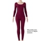 thumbnail image 2 of Qarigey Conjunto de ropa interior de manga larga para mujer, calzoncillos largos, traje de capa base térmica, ropa de dormir elástica, suave Ropa interior Vino rojo, 2 of 6
