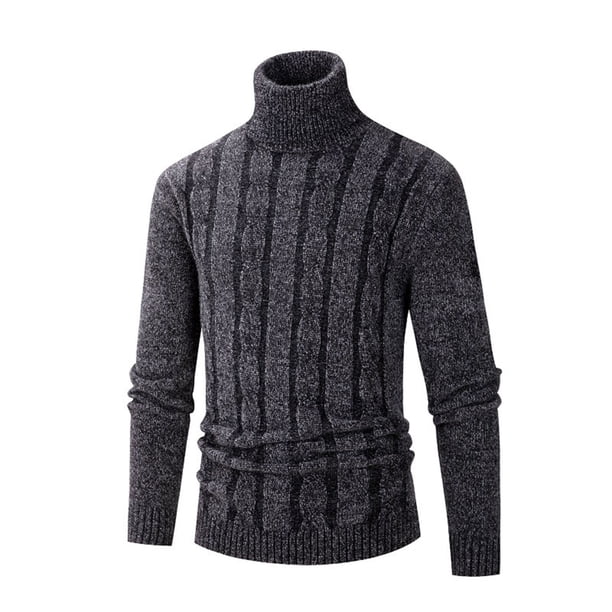 pstuiky manga larga para hombre, Suéter de punto de manga larga con cuello alto y moda informal para hombre Tops de hombre l