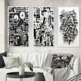 thumbnail image 1 of Designart "Abstract Urban Vision Black and White II" Modern Geometric Framed Wall Art Set Of 3 - Black Abstract Frame Gallery Wall Set For Home Decor, 1 of 6