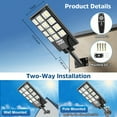 thumbnail image 5 of 4/2-Pack Solar Street Lights - 400 LED 6500K Waterproof Sensor Floodlights with Remote, Dusk-to-Dawn for Commercial Parking Lots, 5 of 13