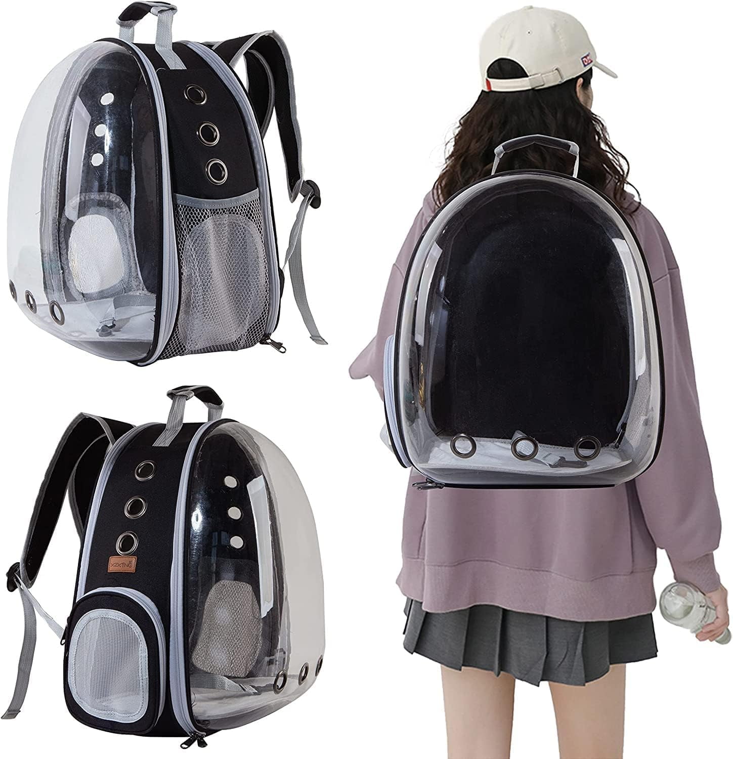 Airline-Approved Cat & Small Dog Backpack Carrier – Transparent Bubble Space Capsule Travel Bag for Hiking & Outdoor Use
