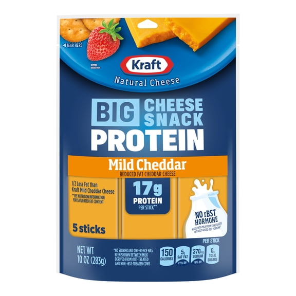 Kraft Reduced Fat Cheddar Protein Big Stick 10 oz Bag (5-2oz Sticks)