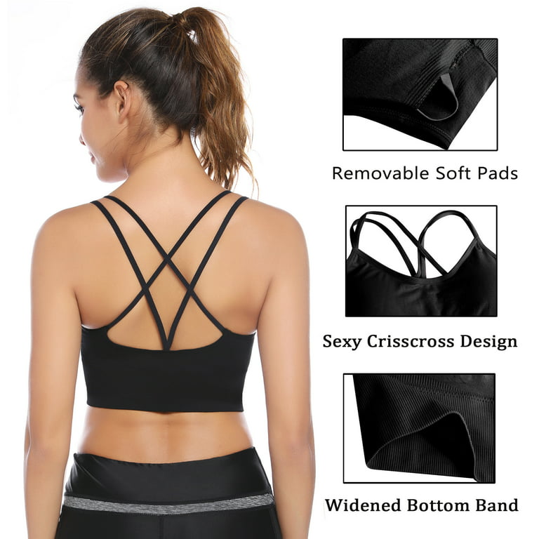 Match Womens Sports Bra Wirefree Seamless Padded Racerback Yoga Bra for  Workout Gym Activewear with Removable Pads #0001