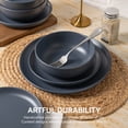 thumbnail image 4 of Juego De Vajilla De Cerámica Juego de vajilla de gres de 12 piezas con tazas, apto para microondas y lavavajillas, apilable, esmaltado mate para 3 JASKFLY, 4 of 9