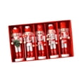 thumbnail image 3 of Milaget 5Pcs Christmas Hanging Decorations Countertop Fall Wooden Nutcracker Figures Red, 3 of 9