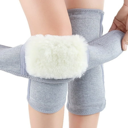 

YLSCI Wool knee pads to keep old cold legs warm autumn and winter thickened fur one body cashmere anti-cold wind men and women cycling elderly