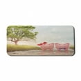 thumbnail image 1 of Love Computer Mouse Pad, Pigs with Ribbon Accessories Botanical Trees Clear Sky Motif Illustration Pattern, Rectangle Non-Slip Rubber Mousepad X-Large, 35" x 15" Gaming Size, Multicolor, by Ambesonne, 1 of 2