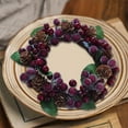 thumbnail image 6 of SCNOR Handcrafted European Christmas Candle Ring - 4.7" Mini Tabletop Wreath with Pinecones Berries for Christmas Eve Dinner Candle Holder Decor, 6 of 6