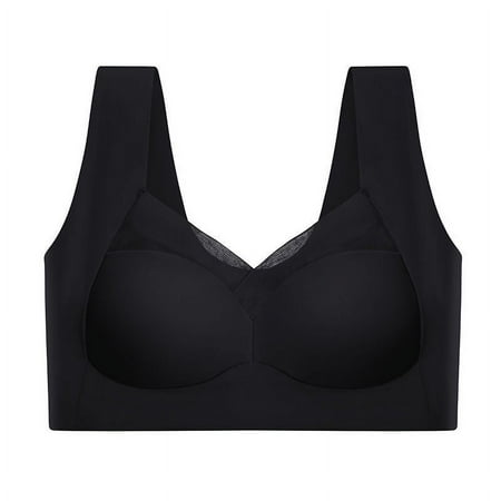 Non-cut Summer Ice Silk Underwear Women s Gather-up Anti-sagging Beautiful Back Bra Thin Non-rimmed Sports Bra Vest-style