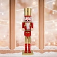 thumbnail image 7 of LOLIPPYY Nutcracker Soldier Statue: Large 38cm Wooden Christmas Decor - 2026 New Year-Themed Standing Figurine for Festive Tabletop and Shelf Displays, 7 of 7