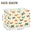 thumbnail image 5 of Yayeee Collapsible Cube Storage Bin with Lid Fabric Closet Decorative Basket with Handles, Brown Cartoon Planes Pattern, 5 of 7