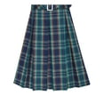 thumbnail image 5 of Girls Dress Green Tartan Button Back School Pleated Hem 10 Years, 5 of 8