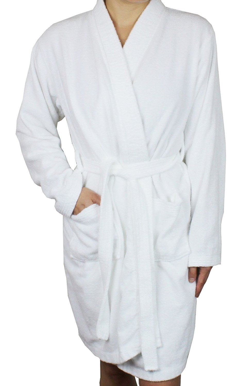 Ms Lovely Women's Cotton Terry Cloth Long Sleeve Bathrobe Soft
