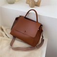 thumbnail image 3 of Ladies Casual Big Bags 2022 New Style Ladies Bags Fashion Handbags Solid Color Leather Ladies Bags Designer Style Women's Bags Khaki, 3 of 6