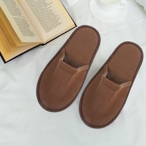 STRANDCHIC Guest Disposable Slippers Coral Fleece Breathable for Guests Spa 6 Pairs