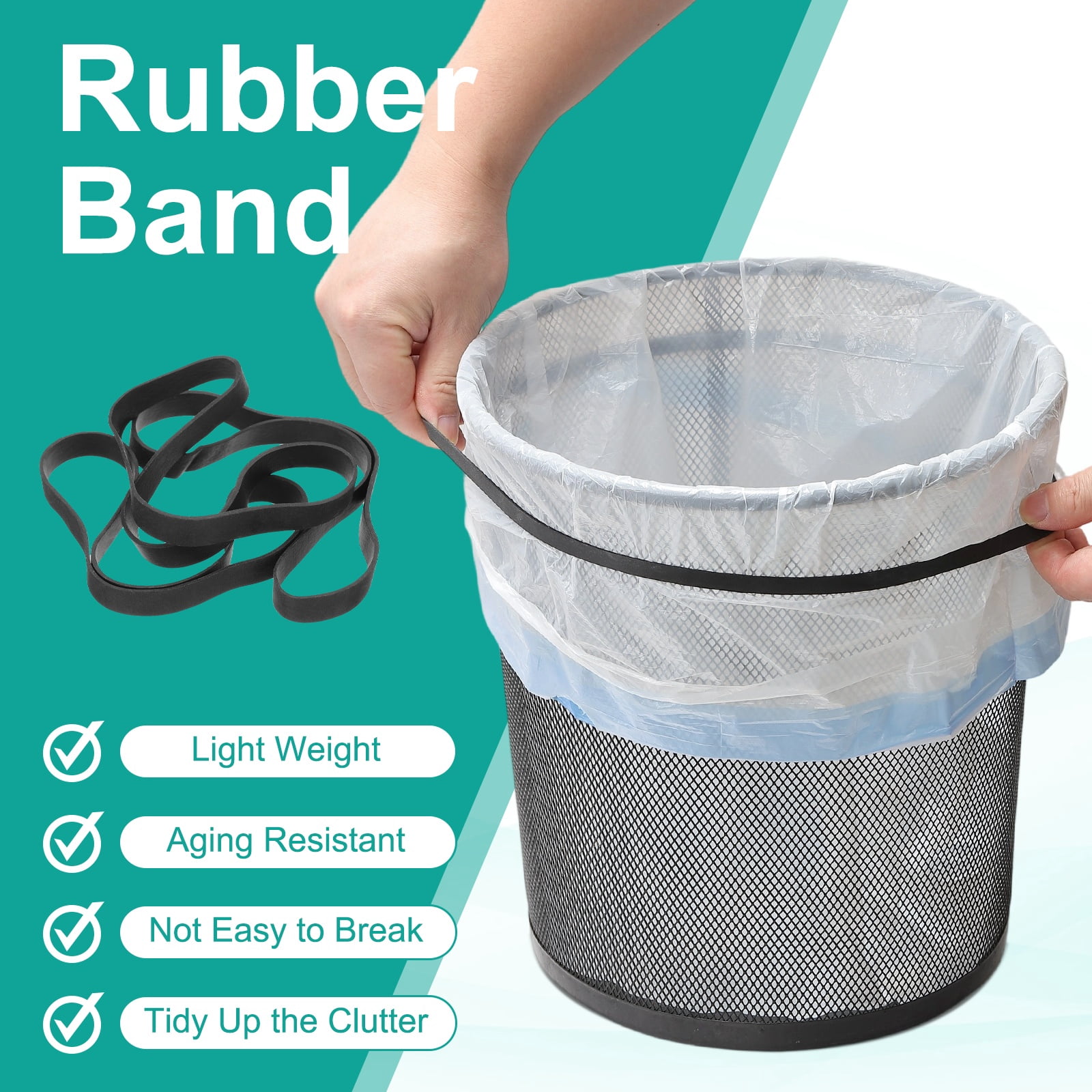 30Pack Rubber Bands, 11.42x0.39 Inch Elastic Bands for Office Supplies, Black