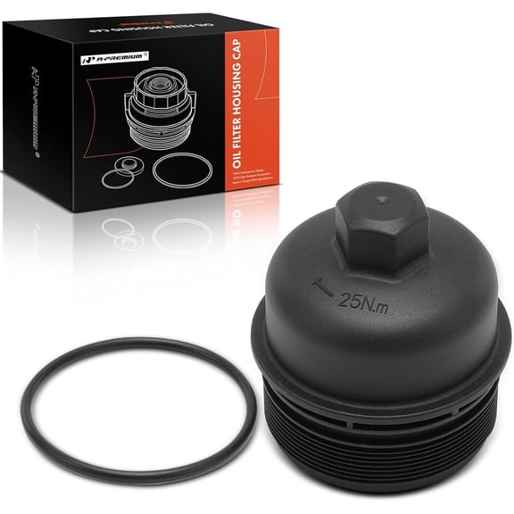 A-Premium Oil Filter Housing Cap Assembly Compatible with Hyundai Sonata 2008-2010, Santa Fe 2009, Genesis 2009-2010, Azera 2008-2009, Veracruz 2009-2012, 3.3L 3.8L, Replace 263513C250