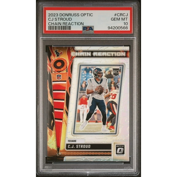 Graded 2023 Panini Donruss Optic CJ Stroud #CRCJ Chain Reaction Rookie RC Football Card PSA 10 Gem Mint