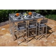 thumbnail image 5 of Belvedere 7-Piece Brushed Aluminum Outdoor Patio Furniture Bar Table Set with Bar Table and Six Bar Chairs, 5 of 11