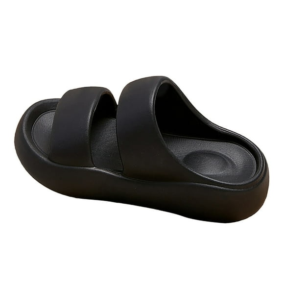HBFAGFB Women's Slippers Thick Sole Slippers Summer Beach Slippers Vacation Wear Going Out Black Size 41