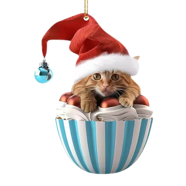 Eoozwa Christmas 2D Acrylic Ornament Tree Pendant with Lanyard for Car Rearview Backpack Decor Festive Gift Durable Holiday Decoration