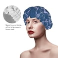 thumbnail image 4 of YFYANG Women's Double Waterproof Shower Cap, Blue-Violet Line Art Reusable Hair Cap for All Hair Styles and Head Sizes, 4 of 9