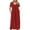 Wine, variant on HOMBOM Orange Dresses for Women Long Trendy Plus Size Shift Short Sleeve Vacation Solid Crew Neck Dresses S