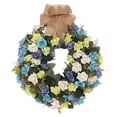 thumbnail image 1 of Corona de rosas para puerta de entrada, corona floral de 40 cm, corona de primavera para todas las estaciones verde y champan, 1 of 9