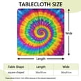 thumbnail image 2 of Rainbow Tie Dye Mandala Pattern Square Fitted Tablecloth with Elastic Edge,Square Table Cover,Washable Elastic Table Cover for Home Kitchen Party Decor 36"x36", 2 of 6