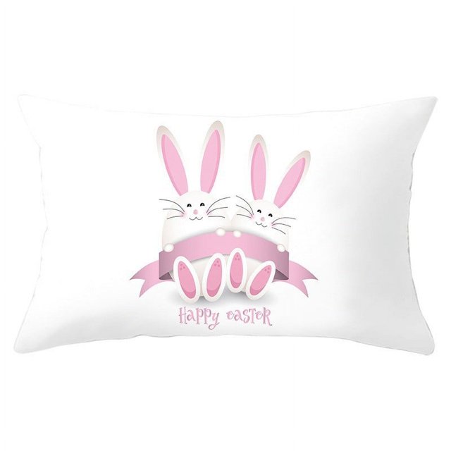 BotaniNest Housse de Coussin Décorative Carrée en Peau de Pêche Brossée Simple Face de Pâques