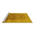 thumbnail image 2 of Ahgly Company Machine Washable Indoor Round Oriental Yellow Traditional Area Rugs, 4' Round, 2 of 4