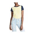 thumbnail image 1 of Camiseta básica Free People de Manga en contraste para mujer amarillo mediano, 1 of 2