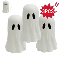 3pcs Halloween Spooky Ghost Statue - 3.9in Figurine for Porch & Indoor Decor, Cute Ghost Ornament for Festive Home Decor, Perfect Addition to Halloween Celebrations & Displays, White