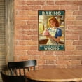 thumbnail image 6 of Rustic Baking Humor Tin Sign 12x16 Inch – Baking Because Murder Is Wrong Vintage Metal Wall Decor for Kitchen, Bakery, Coffee Bar – Fun Gift for Women, Chefs, Bakers, 6 of 8