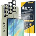 thumbnail image 1 of ccwonima Galaxy S21 FE Screen Protector and Camera Protector, [3 Screen Protectors+3 Camera Protectors][Support Fingerprint] Tempered Glass Screen Protector for Samsung Galaxy S21 FE 5G, 1 of 1