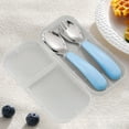 thumbnail image 5 of Kids forks and Spoons Utensils, Stainless Steel Silverware Set with Storage Box for Self Feeding Safe, Dishwasher Safe (Blue), 5 of 6
