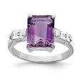 thumbnail image 4 of 925 Sterling Silver Rhodium-plated Amethyst and Cubic Zirconia Ring Size 6, 4 of 5