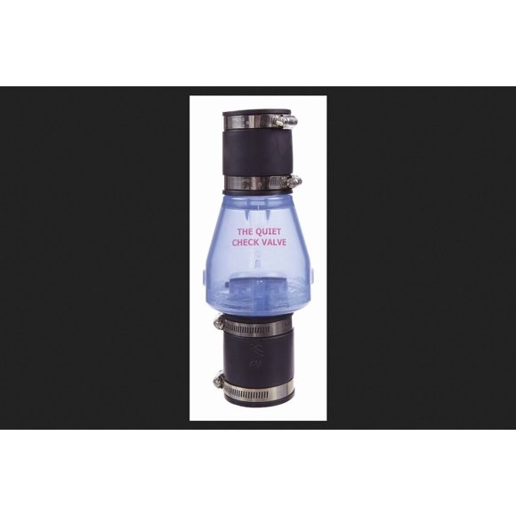 Abrazadera de manguera Check Valve Magic Plastics silenciosa y transparente de 2 pulgadas