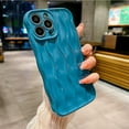 thumbnail image 3 of Water Ripple Pattern Case for iPhone 12 Pro Soft TPU Shockproof Camera Protective Back Cover for Women Girl Curly Wave Frame Phone Case for iPhone 12 Pro 6.1 Inch Blue, 3 of 12