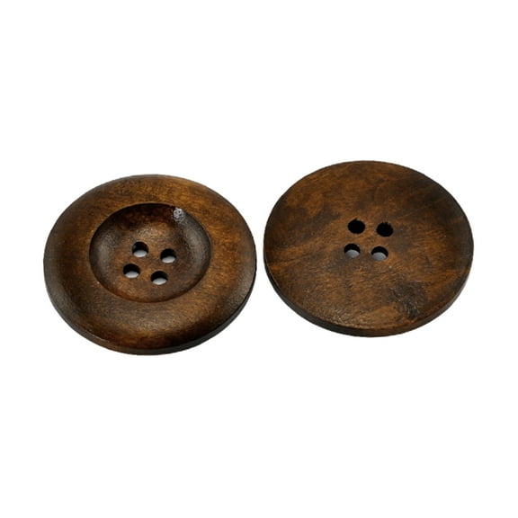 SPRING PARK 20Pcs Wooden 4 Holes Round Wood Sewing Buttons DIY Craft Scrapbooking 35mm