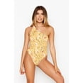 thumbnail image 2 of RIS-K Women's Yellow Printed Stretch Adjustable Moderate Coverage Bungalow One Shoulder One Piece Swimsuit S, 2 of 2