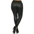 thumbnail image 3 of Women's Plus Size Casual Faux Leather Side Pockets Drawstring Pants, 3 of 4