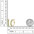 thumbnail image 2 of Gem Stone King 18K Rose Gold Plated Silver Women Hoop Earrings Green Peridot (1.60 Cttw, Round Cut, 3/7 inch Diameter), 2 of 4