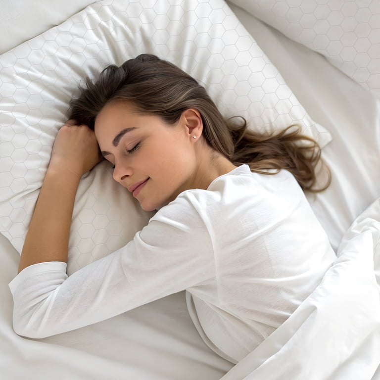 Sealy Essentials All Positions Bed Pillow, Standard- Hexagon
