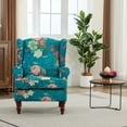 thumbnail image 2 of CQSXDA Floral Upholstered Armchair With Retro Wood Legs, Single Sofa Chair For Living Room And Office, Primary Living Space, 2 of 15