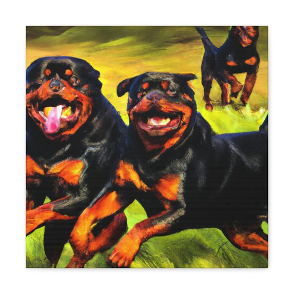 Watchful Rottweiler Guard - Canvas