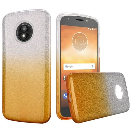 Gold Tone Tank Case (Moto E5 Cruise Moto E5 Play case by HR Wireless Two Tone Hard Glitter TPU Cover Case For Motorola Moto E5 Cruise / Motorola Moto E5 Play phone -)
