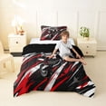 thumbnail image 4 of Manfei Speed Motocross Twin Comforter Sets，Speed Games Bedding Set，Red White,Black Reversible,2pcs,1 Comforter and 1 Pillowcase, 4 of 7