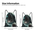 thumbnail image 5 of Yiaed Wave Ocean Animal Shark Print Drawstring Bags Drawstring Backpack Bulk String Back Pack Gym Sport Bag-Medium, 5 of 5
